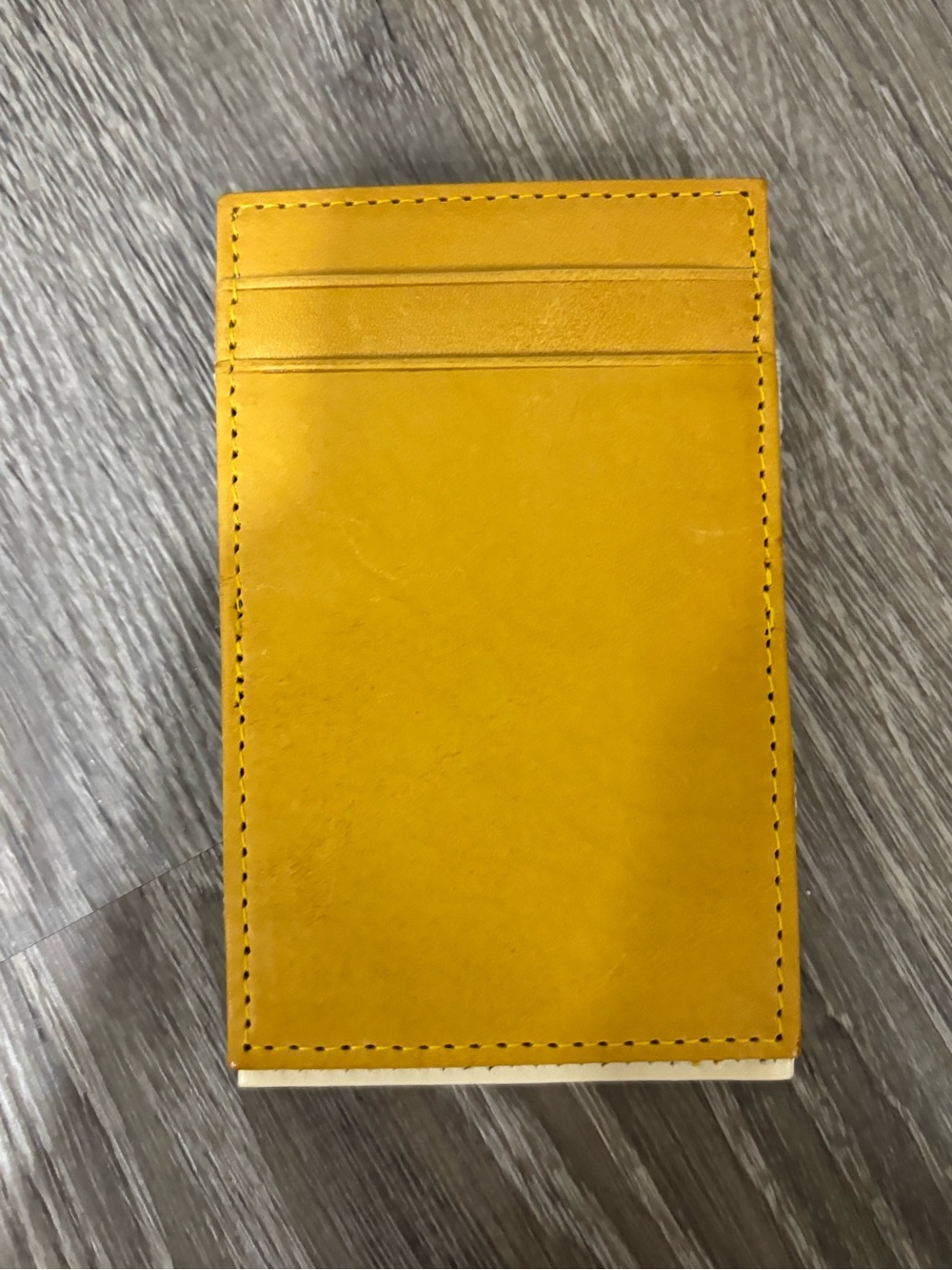 J Crew Leather Card Holder - Yellow